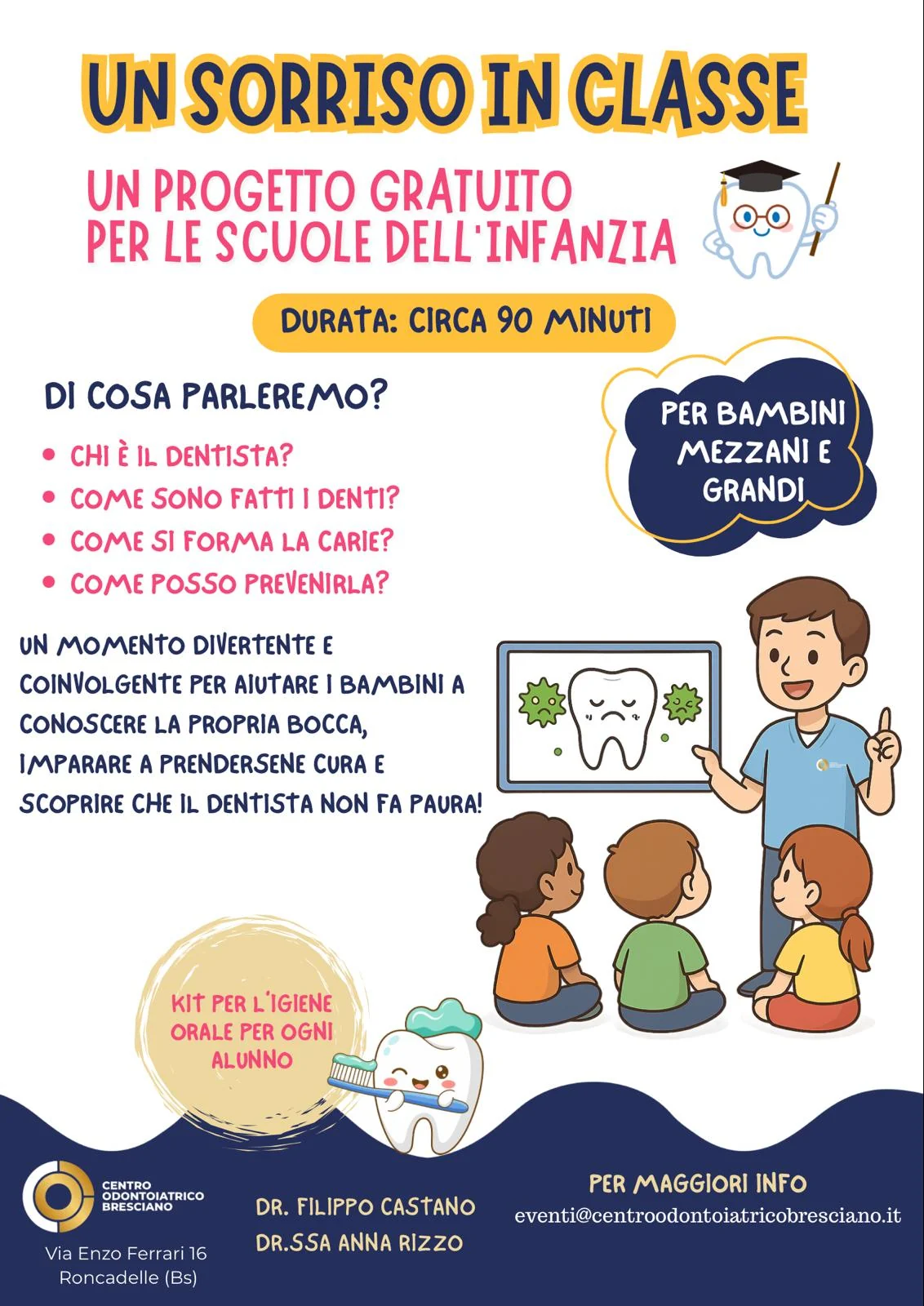 Locandina del progetto gratuito Un sorriso in classe
